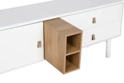 Mueble TV 140 cm Blanco con Cajones y Puerta MB-211739