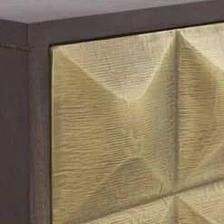 Mueble TV con en Acabado Dorado y Wengue de Madera de Mango GABAR 10837