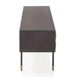 Mueble TV con en Acabado Dorado y Wengue de Madera de Mango GABAR 10837