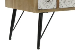 Mueble TV de Abeto Tallado con 8 Cajones y Patas de Metal MB-205965