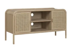 Mueble TV de Abeto y Ratán Natural con 2 Puertas MB-222240