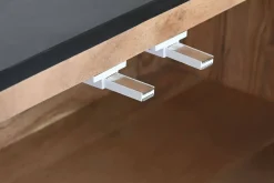 Mueble TV de Acacia con Mármol Negro y Patas de Metal MB-207417
