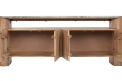 Mueble TV de Acacia con Mármol y Puertas MB-221942