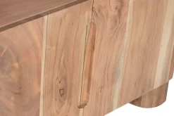 Mueble TV de Acacia con Mármol y Puertas MB-221942