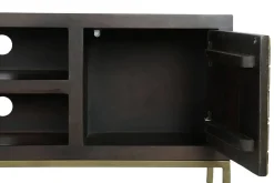 Mueble TV de Acacia con Patas de Metal Marrón MB-207543