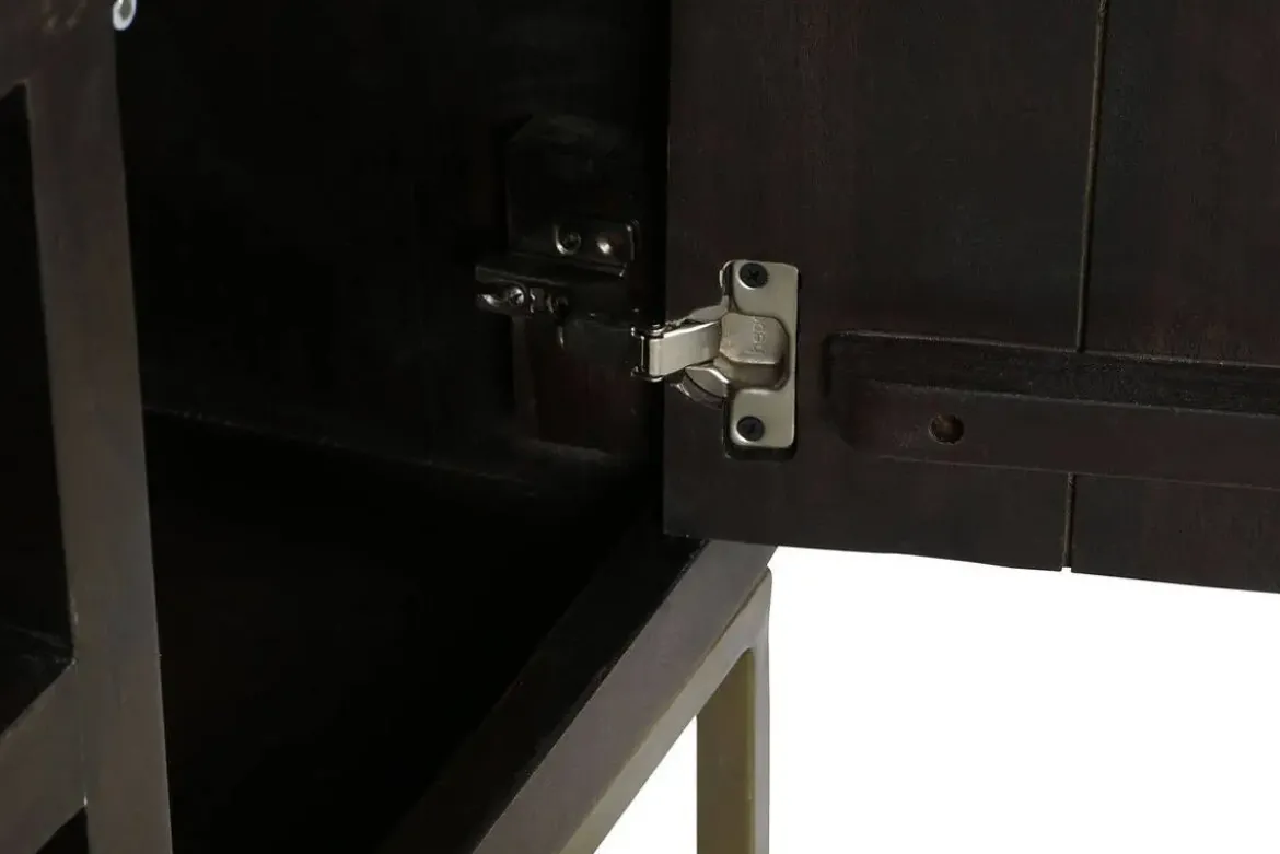 Mueble TV de Acacia con Patas de Metal Marrón MB-207543