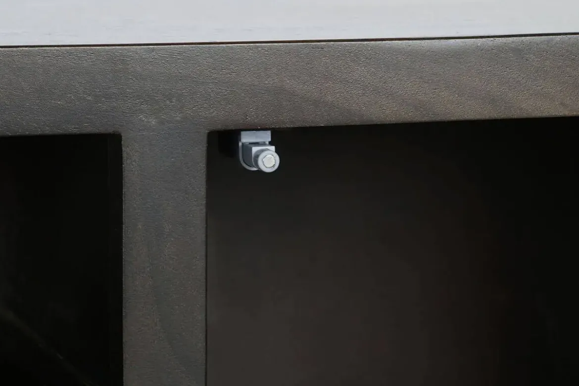 Mueble TV de Acacia con Patas de Metal Marrón MB-207543
