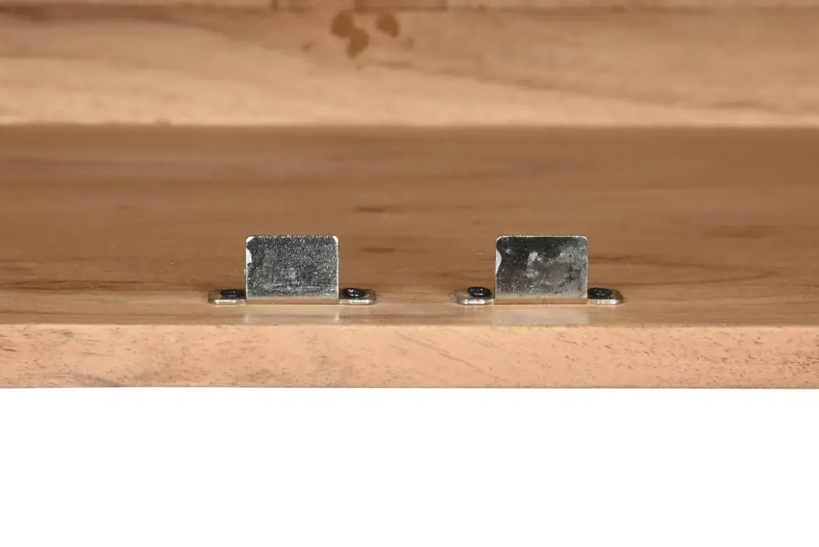 Mueble TV de Acacia Natural con Patas de Metal MB-212655