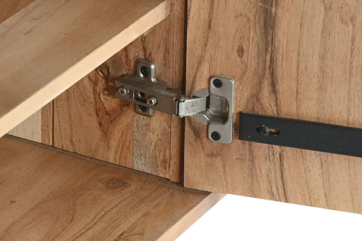 Mueble TV de Acacia Natural con Patas de Metal MB-212655