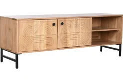 Mueble TV de Acacia Natural con Patas de Metal MB-212655
