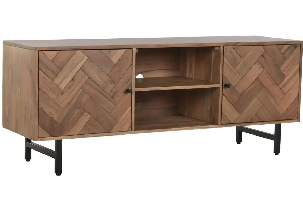 Mueble TV de Acacia y Metal Marrón 140 cm MB-222420