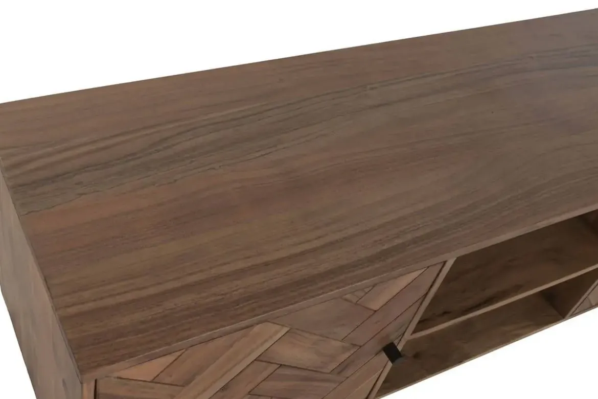 Mueble TV de Acacia y Metal Marrón 140 cm MB-222420