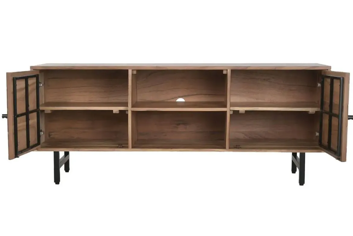 Mueble TV de Acacia y Metal Marrón 140 cm MB-222420