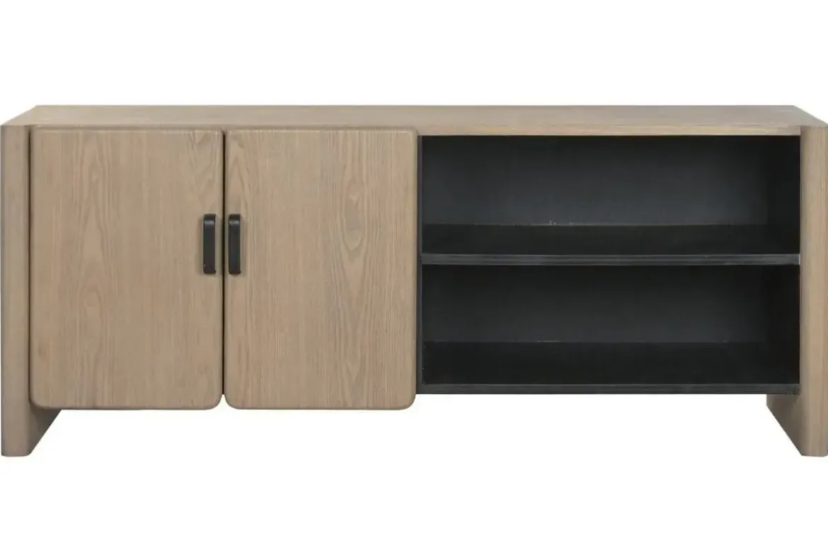 Mueble TV de Madera de Abeto y Metal Marrón 140 cm MB-219969