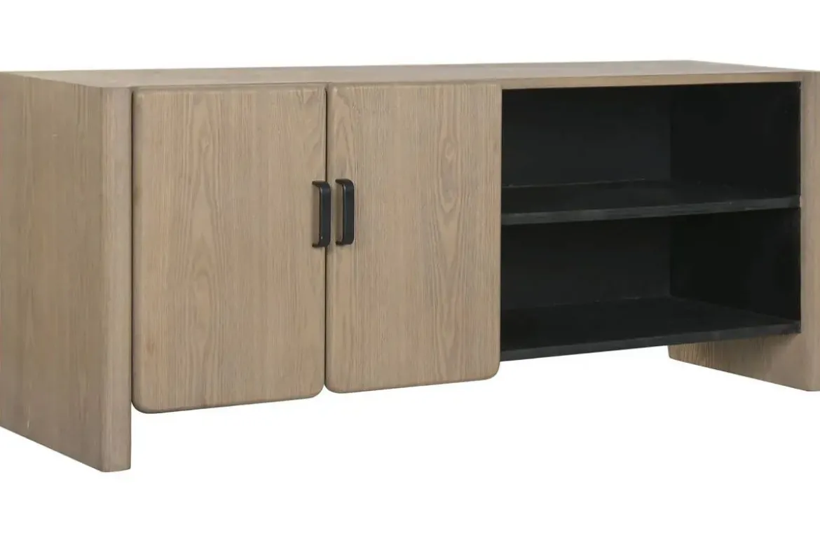 Mueble TV de Madera de Abeto y Metal Marrón 140 cm MB-219969