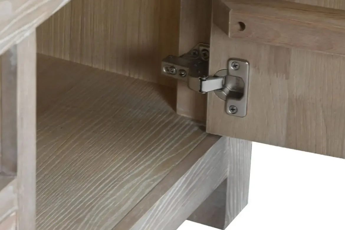 Mueble TV de Madera de Hevea con Metal 160 cm MB-219407