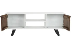 Mueble TV de Madera de Mango Blanco con Patas Metal MB-206320