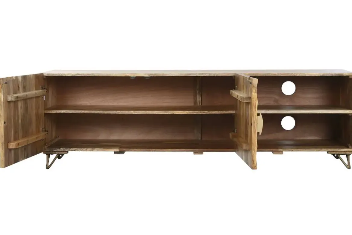 Mueble TV de Madera de Mango con Diseño de Mandalas y Metal MB-219963