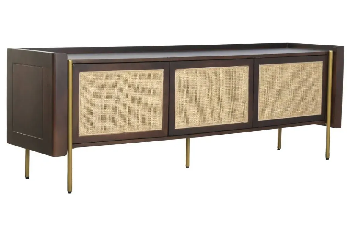 Mueble TV de Madera de Mango con Puertas de Fibra MB-222840