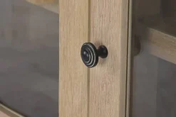 Mueble TV de Madera de Mango con Puertas de Cristal MB-224133
