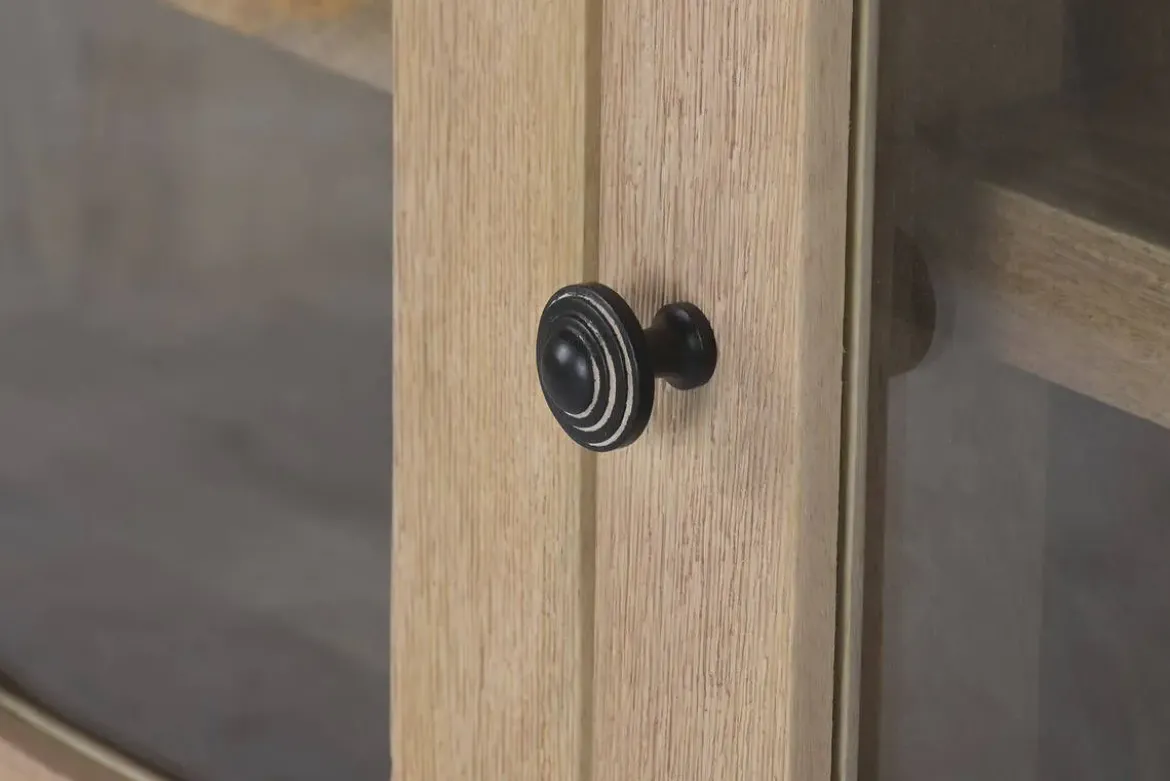 Mueble TV de Madera de Mango con Puertas de Cristal MB-224133