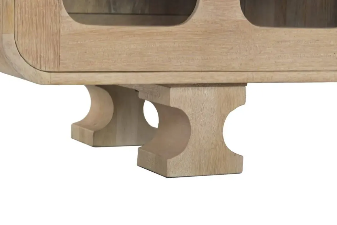 Mueble TV de Madera de Mango con Puertas de Cristal MB-224133