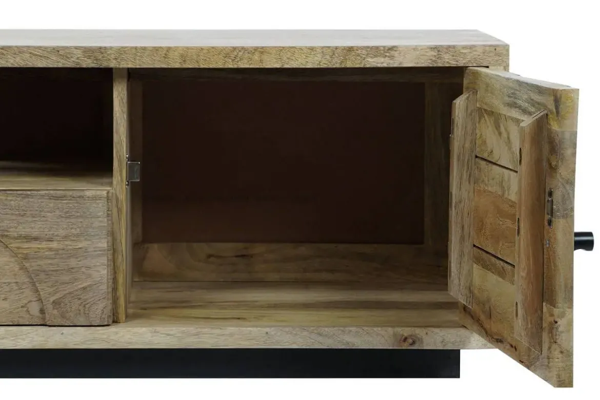 Mueble TV de Madera de Mango con Puertas y Cajón MB-205539