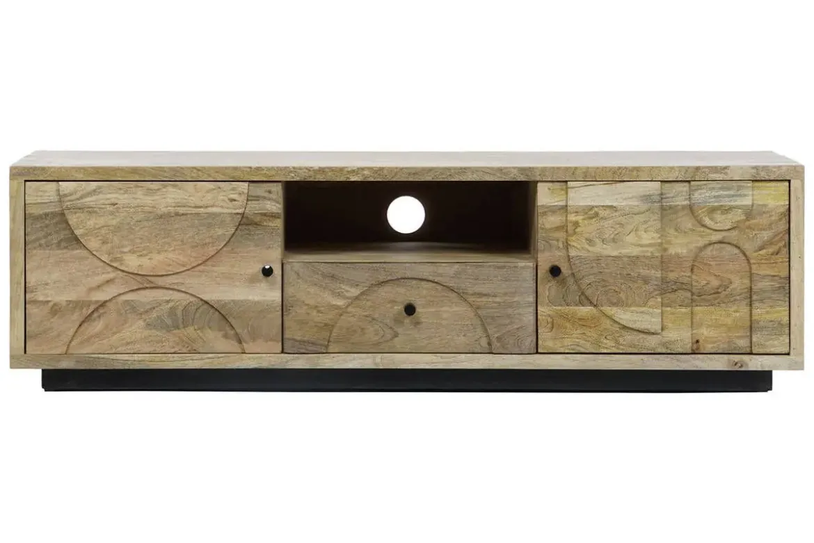 Mueble TV de Madera de Mango con Puertas y Cajón MB-205539