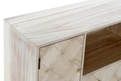 Mueble TV de Madera Natural con Patas Metálicas MB-176659