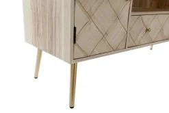 Mueble TV de Madera Natural con Patas Metálicas MB-176659