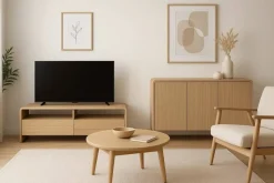 Mueble TV de Madera Paulownia y Olmo con 2 Cajones MB-222825