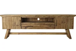 Mueble TV de Madera Reciclada Natural con Puertas y Cajón MB-182194