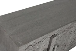 Mueble TV de Madera Tallada Gris MB-214798