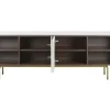 Mueble TV de Madera y MDF Gris con Puertas Talladas MB-223233
