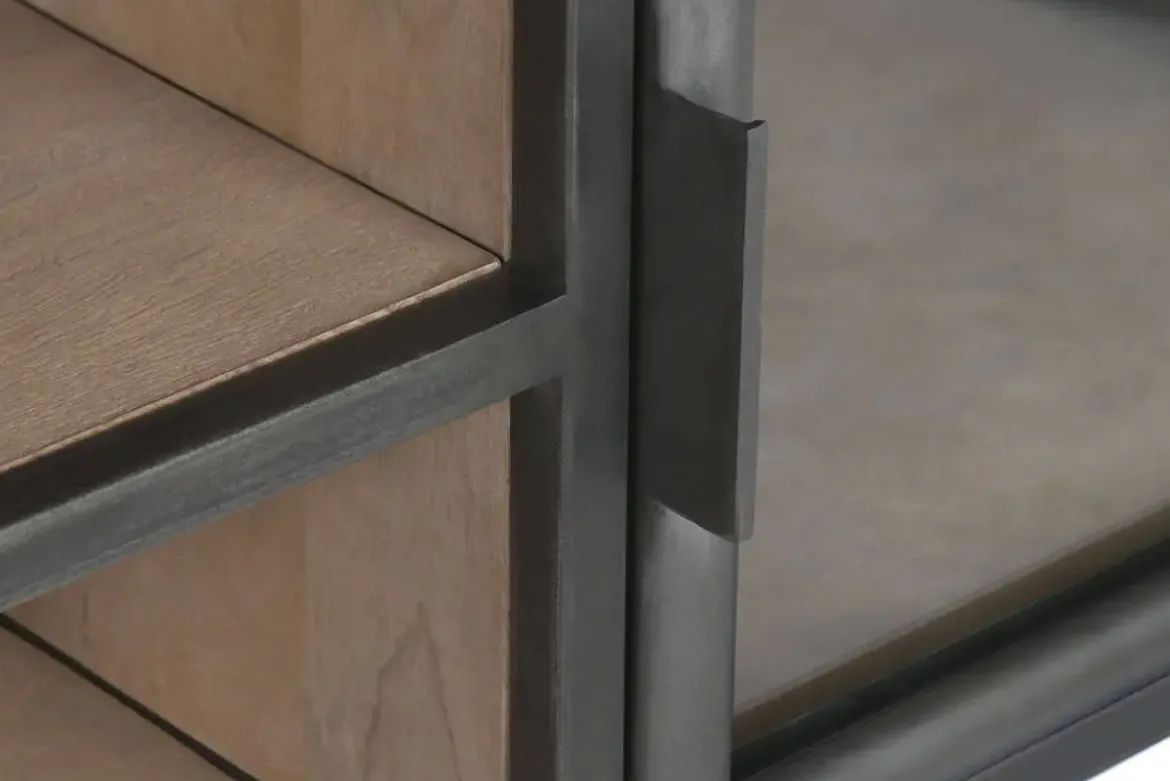 Mueble TV de Madera y Metal Natural MB-208536