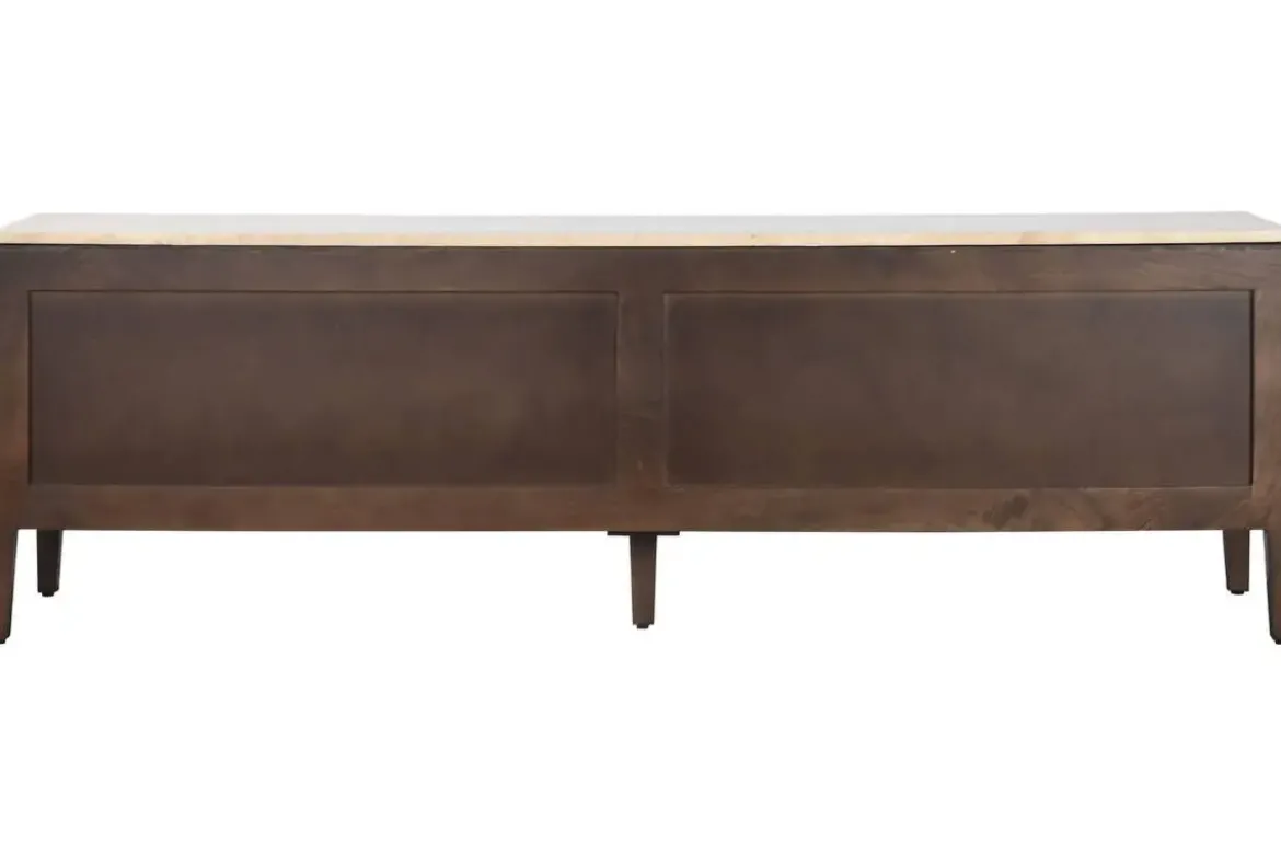 Mueble TV de Mango con Mármol Travertino 180 cm MB-220593