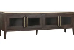 Mueble TV de Mango con Mármol Travertino 180 cm MB-220593