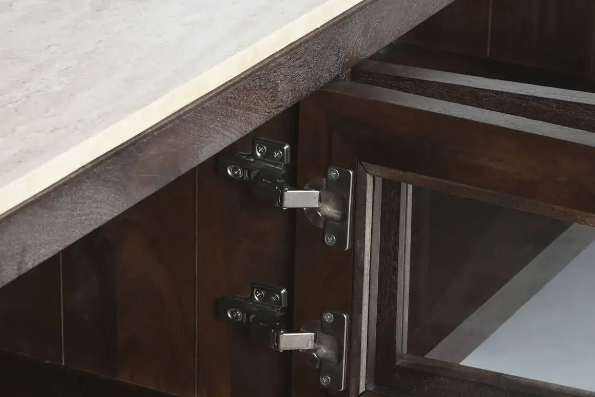 Mueble TV de Mango con Mármol Travertino 180 cm MB-220593