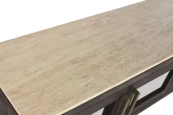 Mueble TV de Mango con Mármol Travertino 180 cm MB-220593
