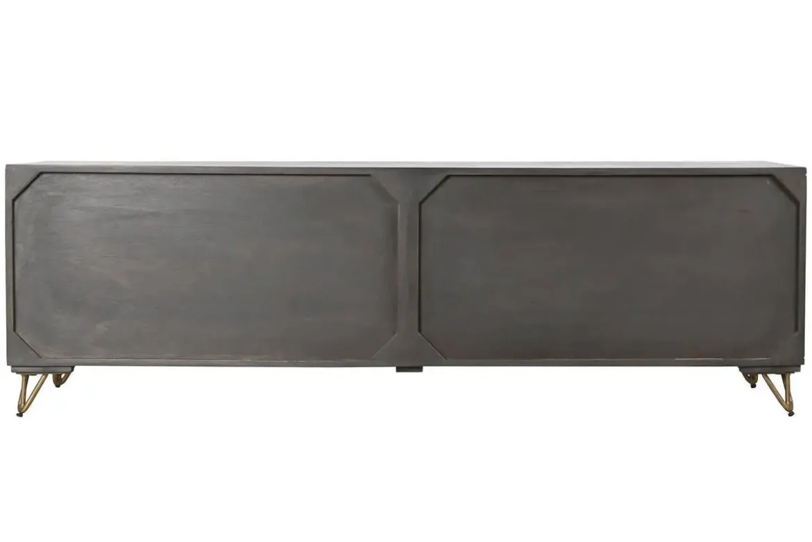 Mueble TV de Mango con Patas de Metal Marrón MB-202258