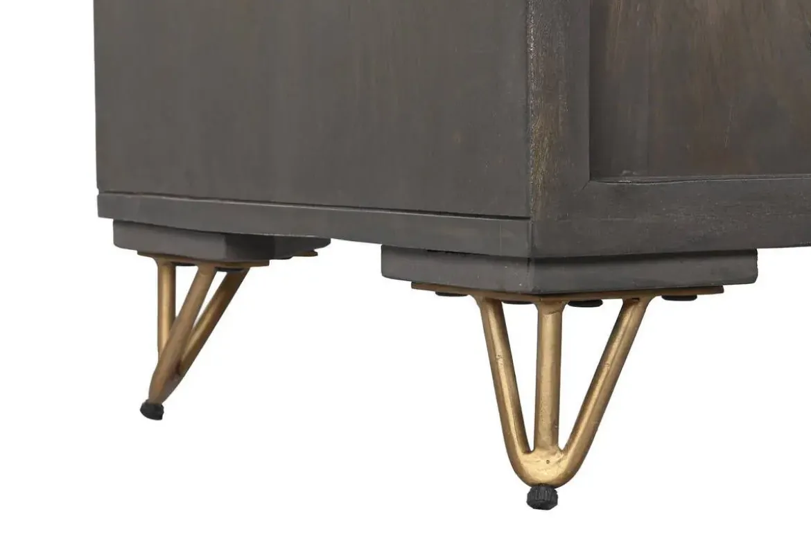 Mueble TV de Mango con Patas de Metal Marrón MB-202258