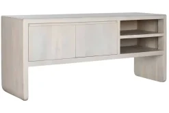 Mueble TV de Mango de 140 cm Blanco con Puertas y Huecos MB-214808