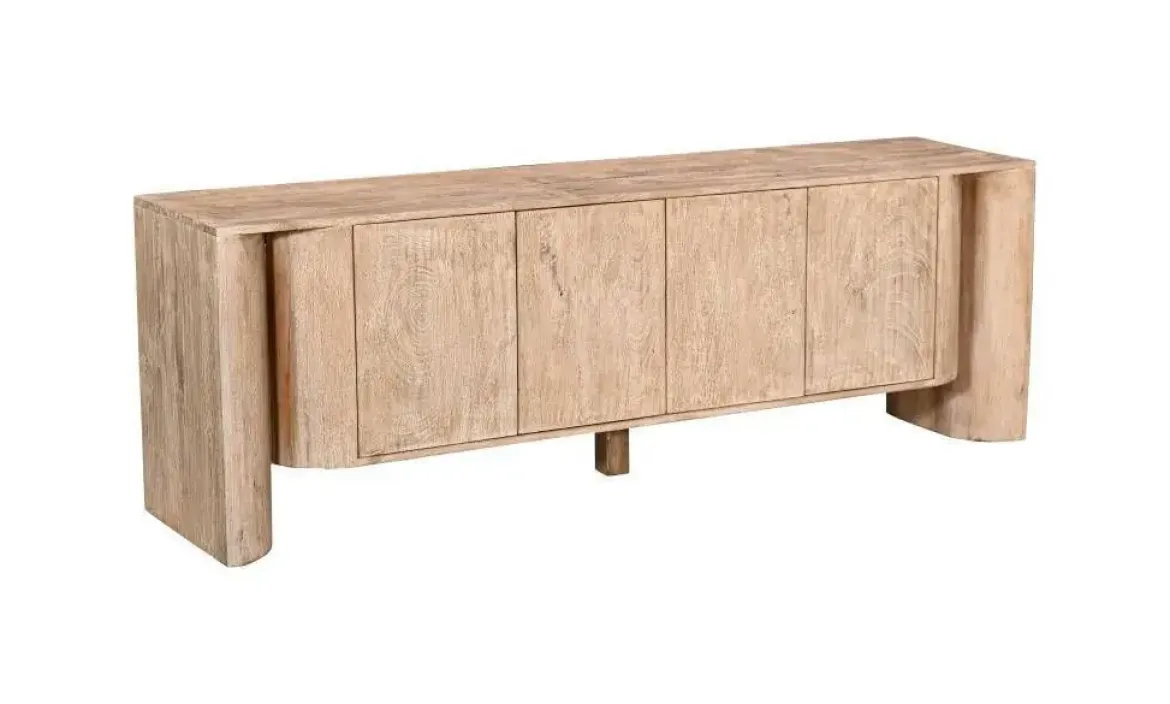 Mueble TV de Mango Encalado 180 cm con Cuatro Puertas MB-221945