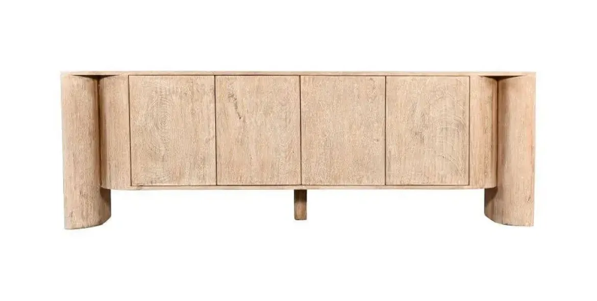 Mueble TV de Mango Encalado 180 cm con Cuatro Puertas MB-221945