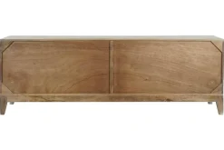 Mueble TV de Mango y Metal Beige con Diseño de Rombos 175 cm MB-205776