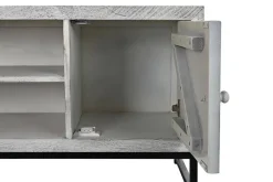 Mueble TV de Mango y Metal con Mandala Blanco MB-200028