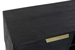 Mueble TV de Mango y Metal Negro con Detalles Dorados MB-182713