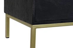 Mueble TV de Mango y Metal Negro con Detalles Dorados MB-182713