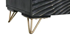 Mueble TV de Mango y Metal Negro con Diseño Mandala 160 cm MB-214237