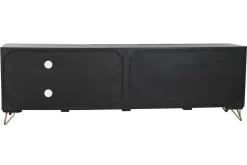 Mueble TV de Mango y Metal Negro con Diseño Mandala 160 cm MB-214237